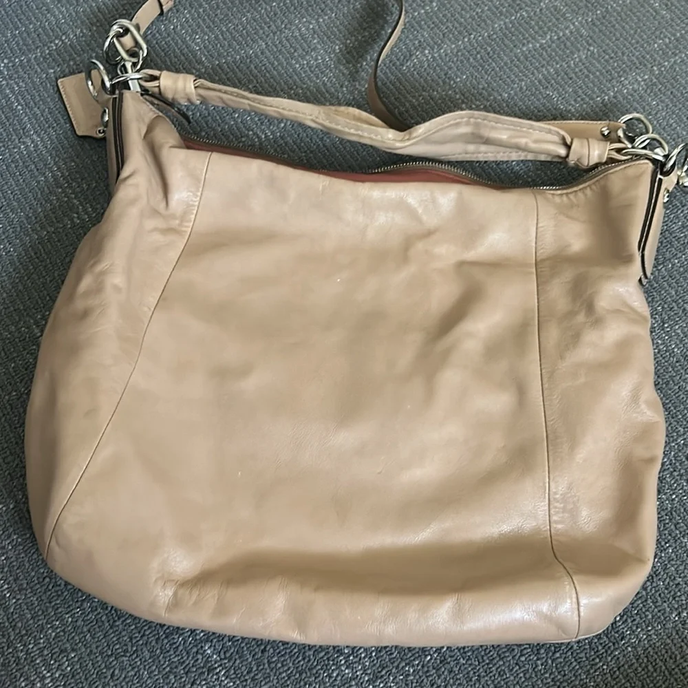 COACH Kristin Leather Crossbody Beige Convertible Shoulder Bag 14769